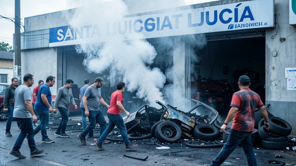Incendio en vulcanizadora de Santa Lucía deja muerto a su propietario