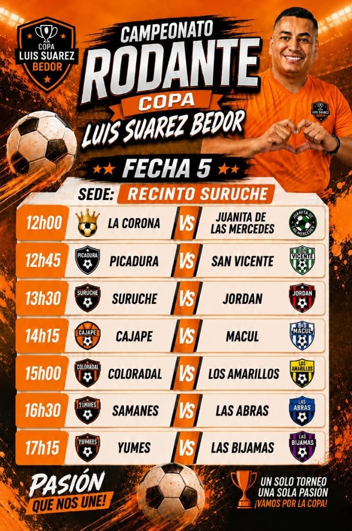 Copa Luis Suárez: El fútbol se mueve por Suruche este domingo 6 de septiembre