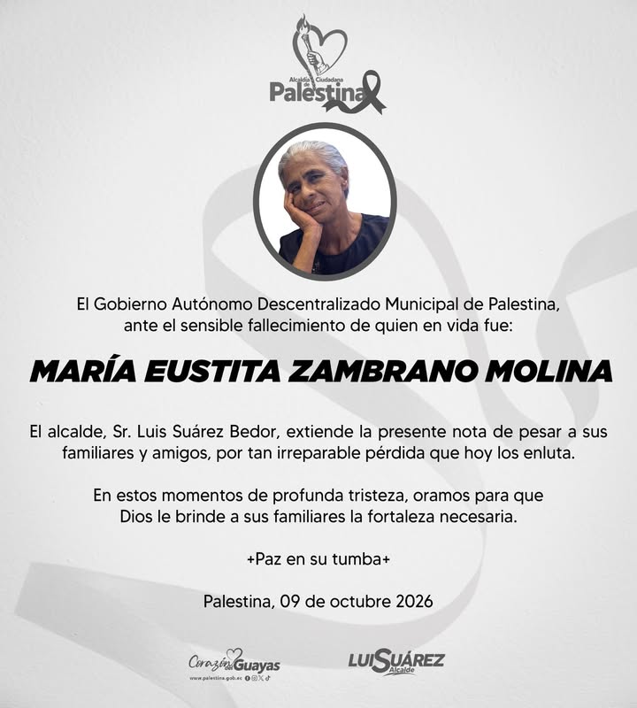 La Alcaldía lamenta el fallecimiento de María Zambrano en Palestina