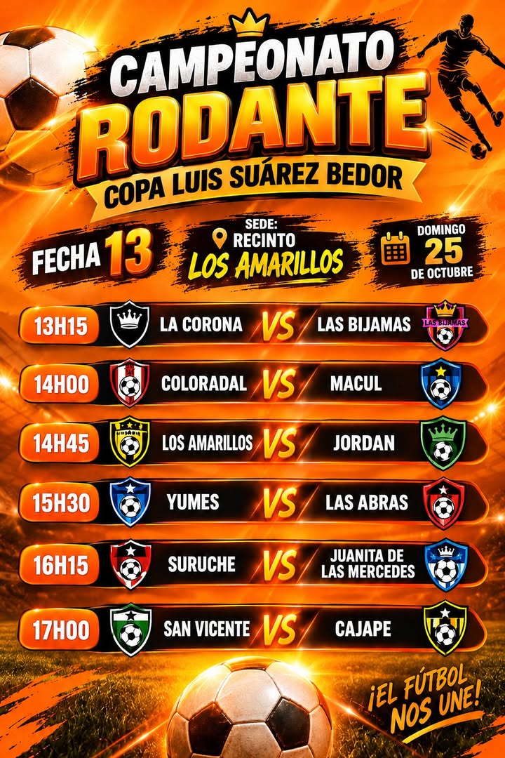 Copa Luis Suárez arranca su fecha 13 este domingo en Los Amarillos