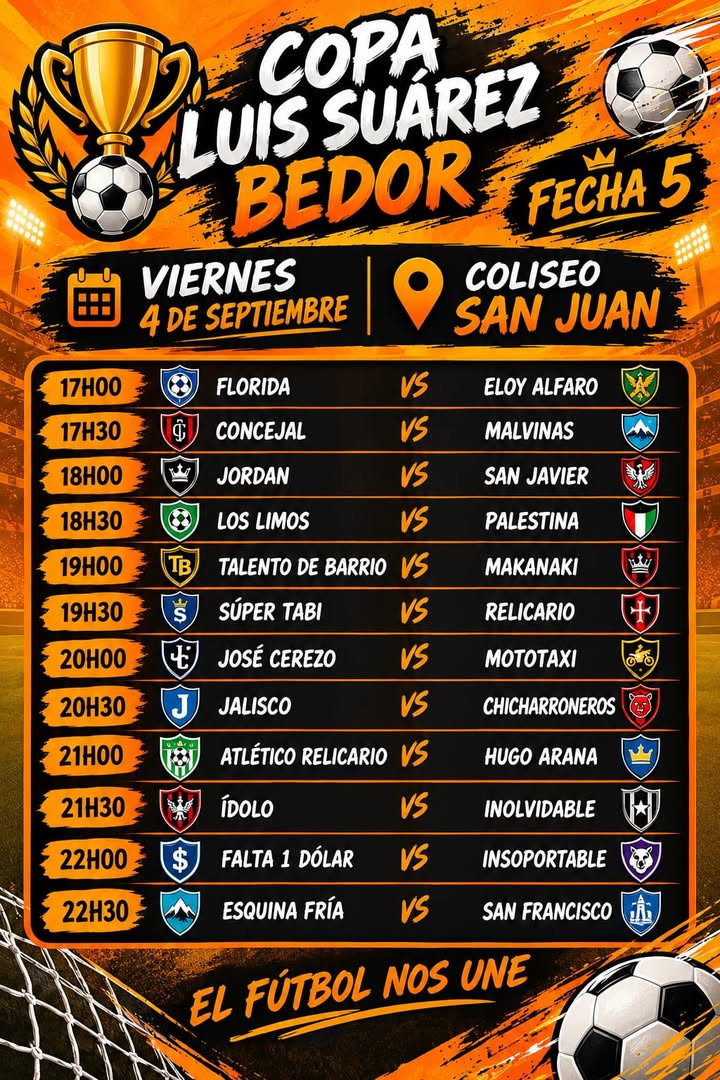 Copa Luis Suárez: El Coliseo San Juan será sede de la fecha 5 del campeonato