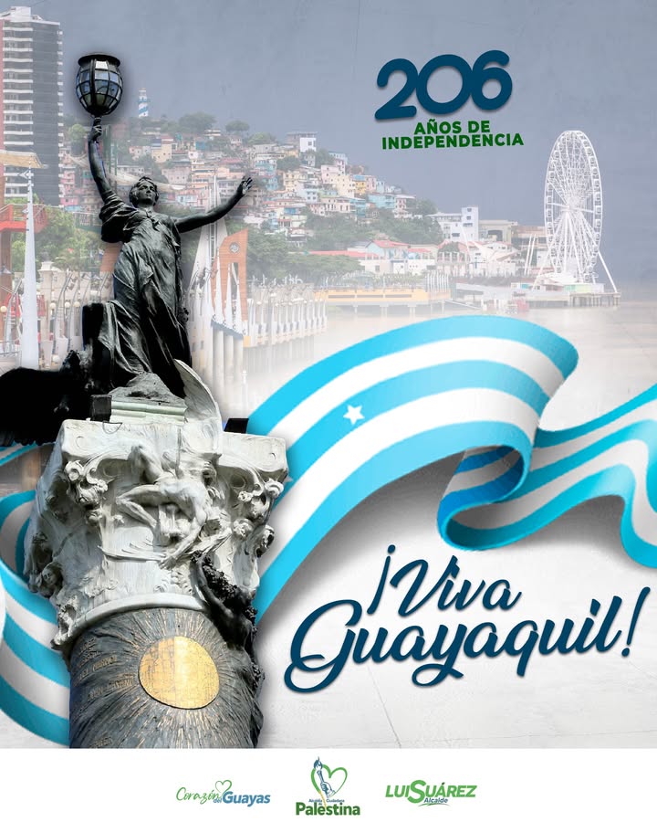 Palestina rinde homenaje a los 206 años de Guayaquil